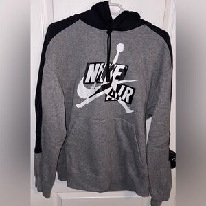 Nike Air Jordan Men's Hoodie Grey and Black